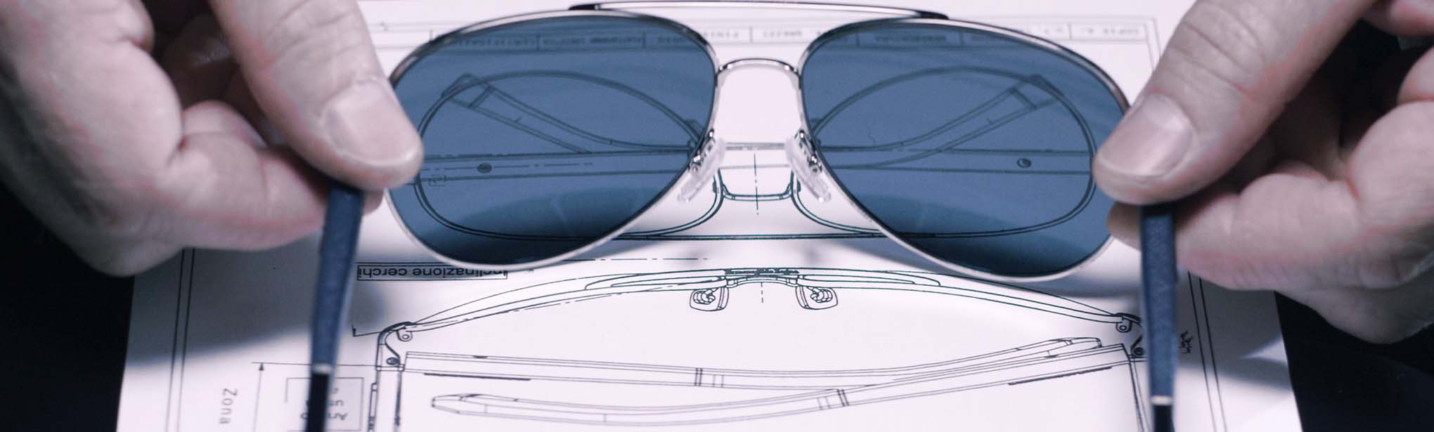Detalle de la fabricación de gafas de sol